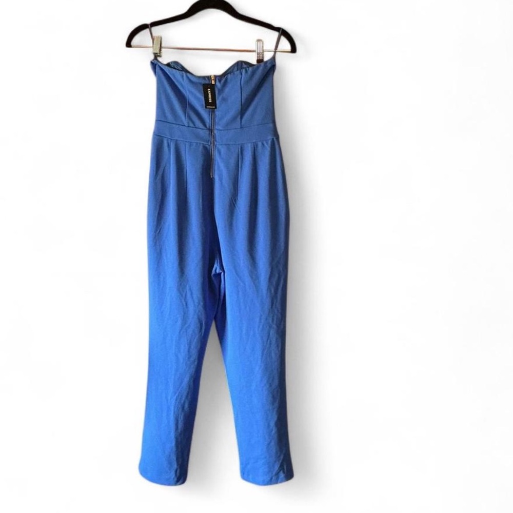 Express Vibrant Blue Strapless Jumpsuit - Picture 2 of 3